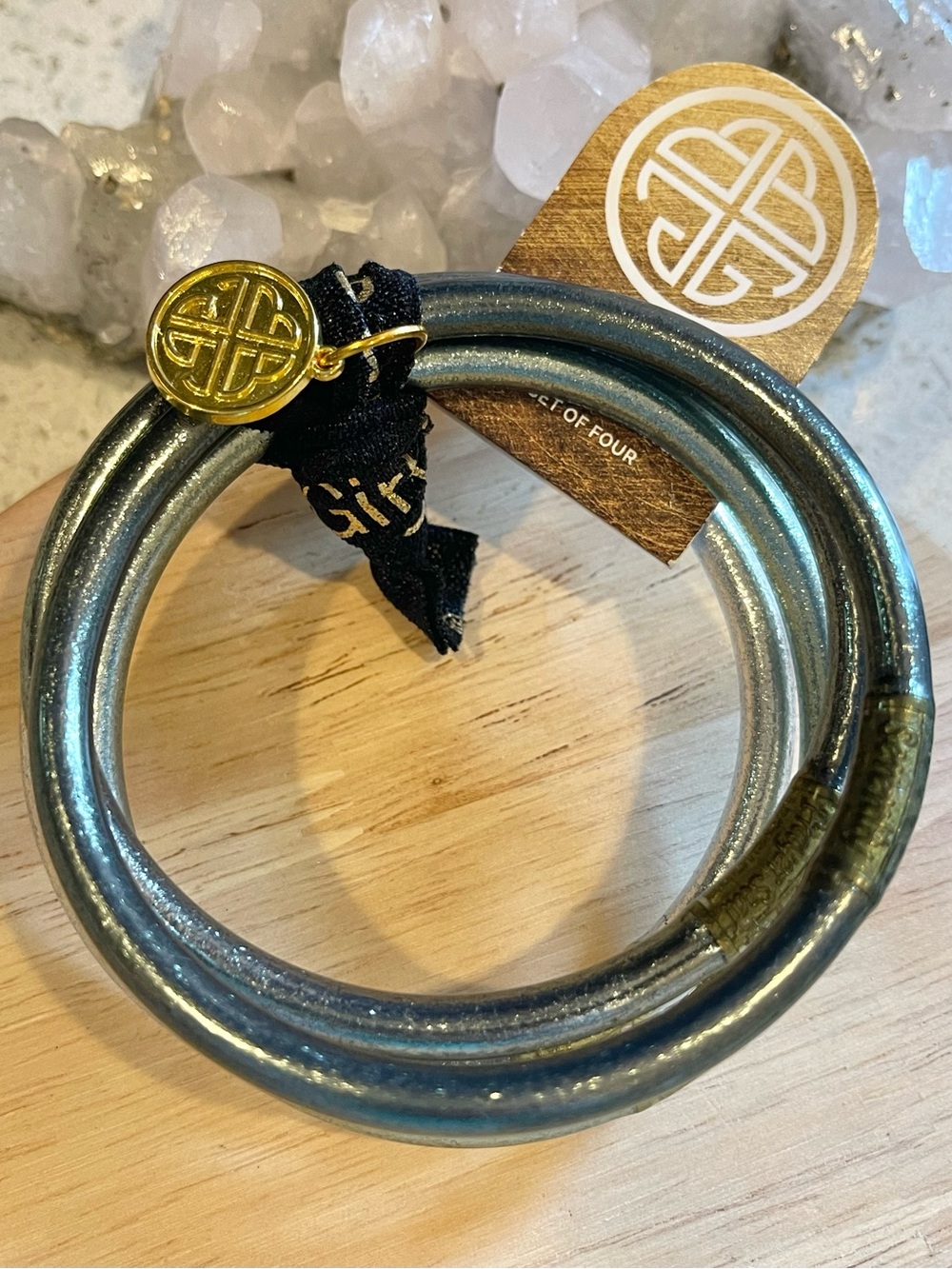 🌑BuDhaGirl ‘Moon’ All Weather Bangles Set of 4 Size L🌑